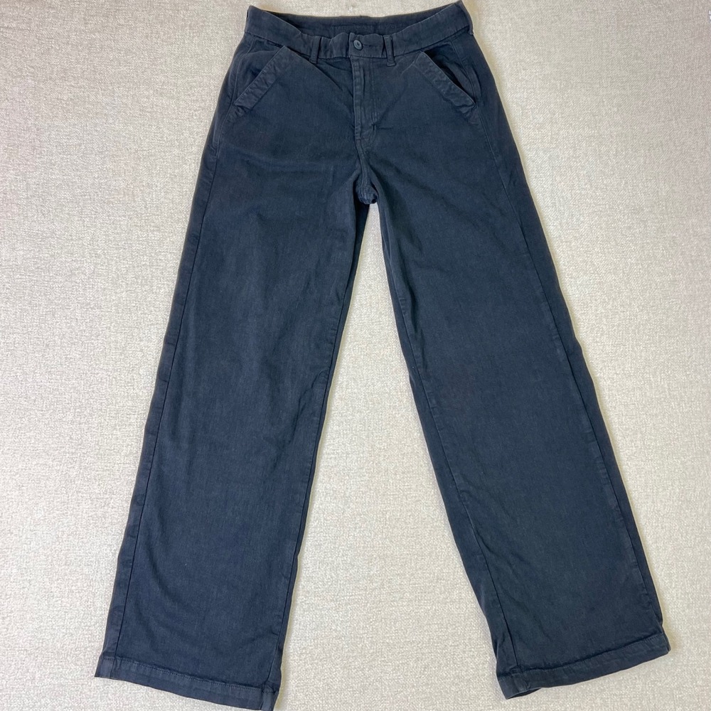 American Eagle Skater Trouser Pants Dark Gray Wide Leg Stretch Womens Size 6